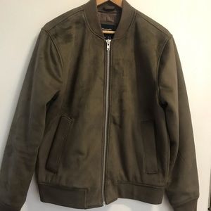 Abercrombie and Fitch Relaxed vegan suede bomber jacket